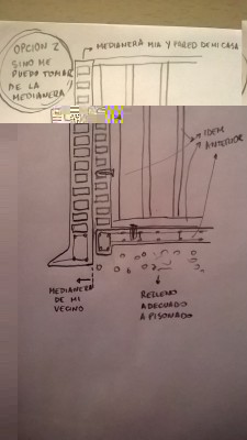 Opcion 2 sin tomarse (amurarse) de la medianera existente